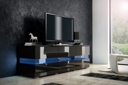 Televizní (tv) stolek Inter černá/černý lesk