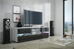 Televizní (tv) stolek Global 2 bílá/černý lesk