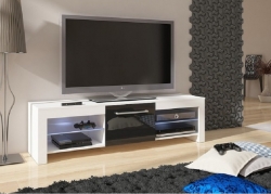 Televizní (tv) stolek Flex bílá/černý lesk