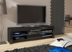 Televizní (tv) stolek Flex černá/černý lesk