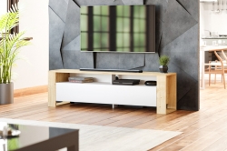 Televizní (tv) stolek Poly dub artisan/bílá
