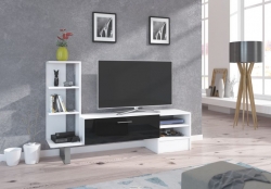 Televizní (tv) stolek York bílá/černý lesk