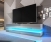 Televizní (tv) stolek Fly s LED osvětlením bílá/šedý lesk