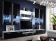 Obývací stěna Dorade s LED bílá/černý lesk