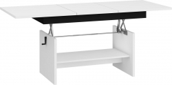 Konferenční stolek rozkládací Dallas bílá/černý lesk